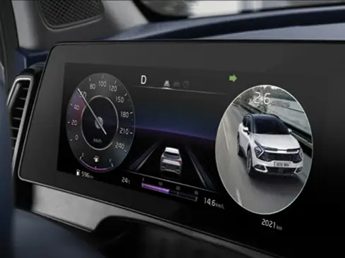 Hiển thị điểm mù lên màn hình đa thông tin xe Kia Sportage